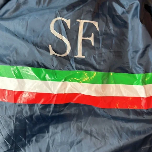 Italian Leather jacket by Superlative Fashion Moto Jacket Medium/ Large Blue - Picture 8 of 9